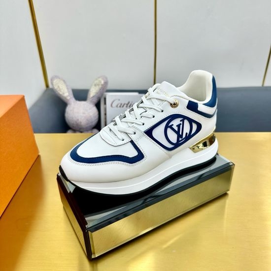 Louis Vuitton LV Comfortable Running Sneakers with Leather Upper