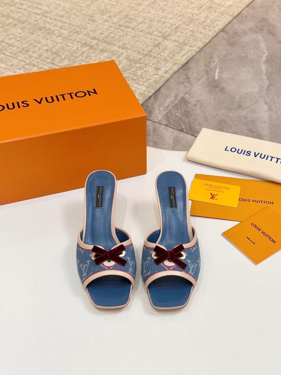 Louis Vuitton Mid Heel Leather Sandals Premium Soft Lining Durable Leather Sole