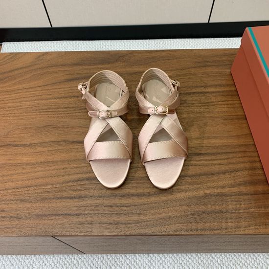 Loro Piana Minimalist Silk Upper Sandals with Genuine Leather Sole