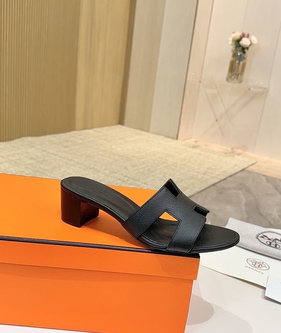 Hermes Low Heel Premium Leather Shoes with Leather Sole