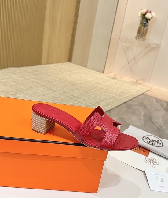 Hermes Low Heel Premium Leather Shoes with Leather Sole
