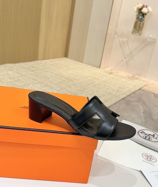 Hermes Low Heel Premium Leather Shoes with Leather Sole