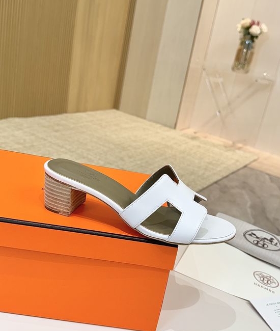 Hermes Low Heel Premium Leather Shoes with Leather Sole