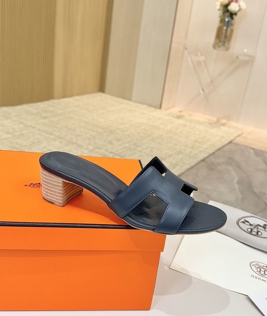 Hermes Low Heel Premium Leather Shoes with Leather Sole