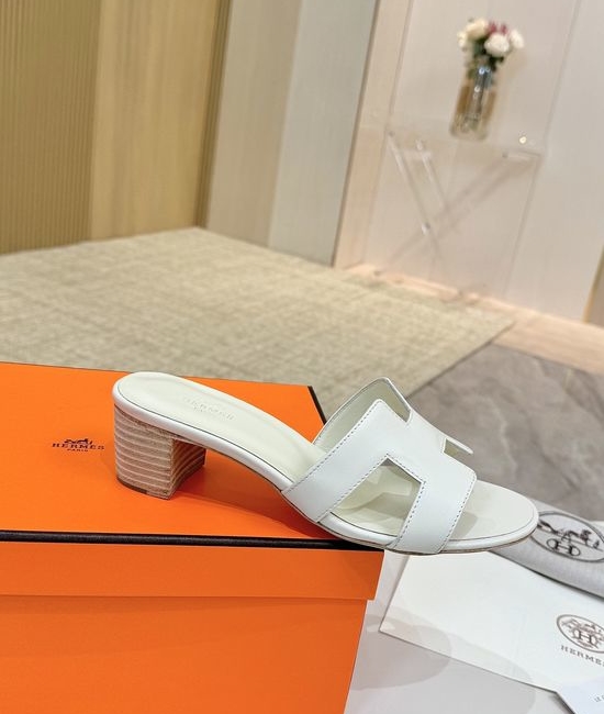 Hermes Low Heel Premium Leather Shoes with Leather Sole