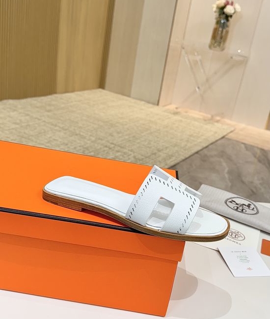 Hermes Premium Palm Grain Leather Shoes with Leather Sole