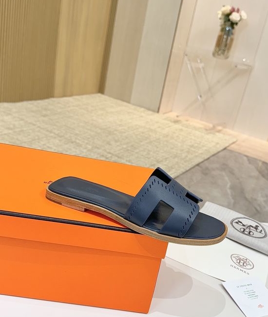 Hermes Premium Palm Grain Leather Shoes with Leather Sole