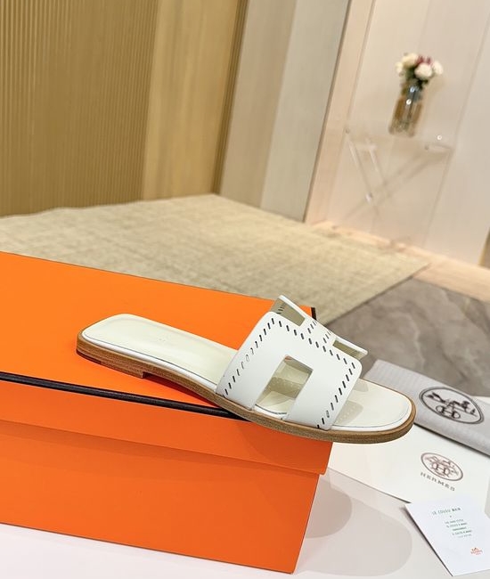 Hermes Premium Palm Grain Leather Shoes with Leather Sole
