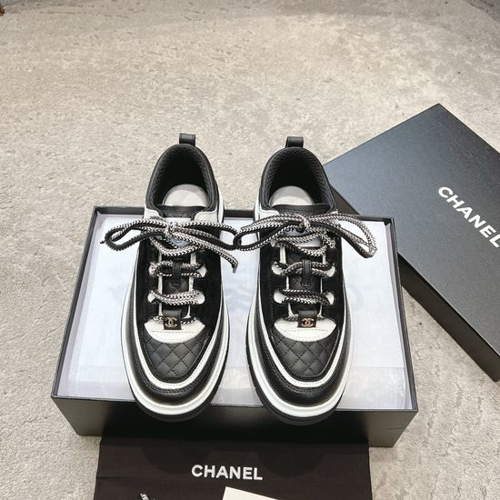 Chanel Premium Leather Casual Sneakers Comfortable Fashion Footwear