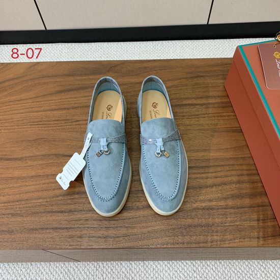 Loro Piana Suede Loafers Hand-Stitched Leather Sole Lined Shoes