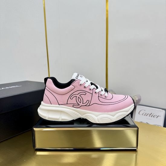 Chanel Embroidered Leather Casual Versatile Comfortable Sports Sneakers