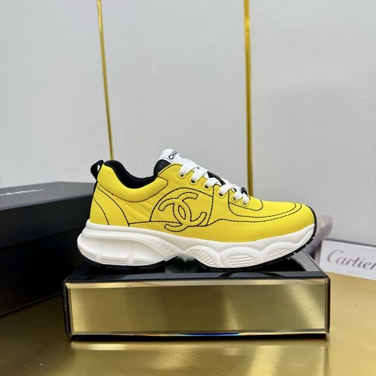 Chanel Embroidered Leather Casual Versatile Comfortable Sports Sneakers