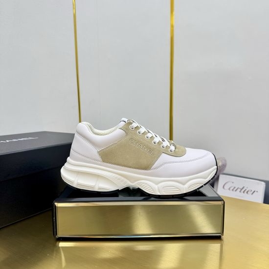 Chanel Embroidered Leather Casual Versatile Comfortable Sports Sneakers