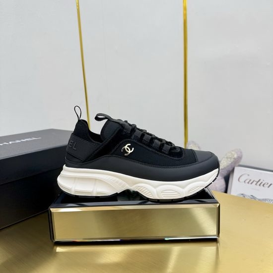 Chanel Embroidered Leather Casual Versatile Comfortable Sports Sneakers