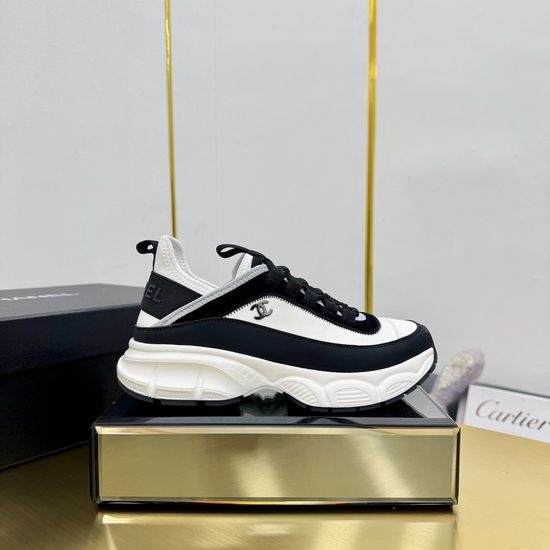 Chanel Embroidered Leather Casual Versatile Comfortable Sports Sneakers