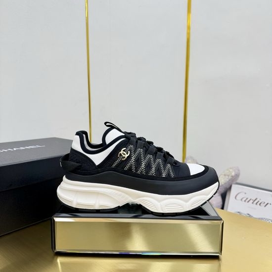 Chanel Embroidered Leather Casual Versatile Comfortable Sports Sneakers