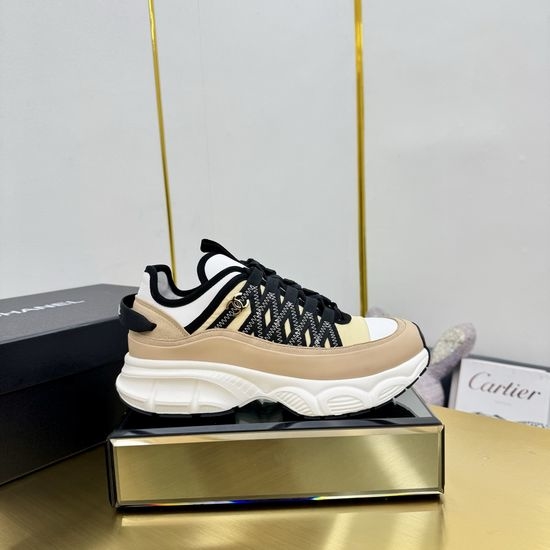 Chanel Embroidered Leather Casual Versatile Comfortable Sports Sneakers