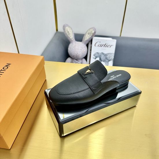 Louis Vuitton Elegant Leather Mary Jane Shoes With Premium Sole