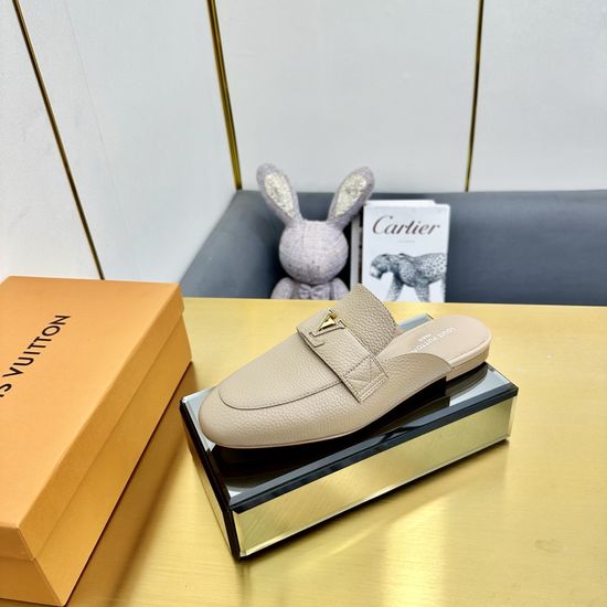 Louis Vuitton Elegant Leather Mary Jane Shoes With Premium Sole