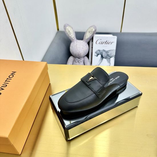 Louis Vuitton Elegant Leather Mary Jane Shoes With Premium Sole