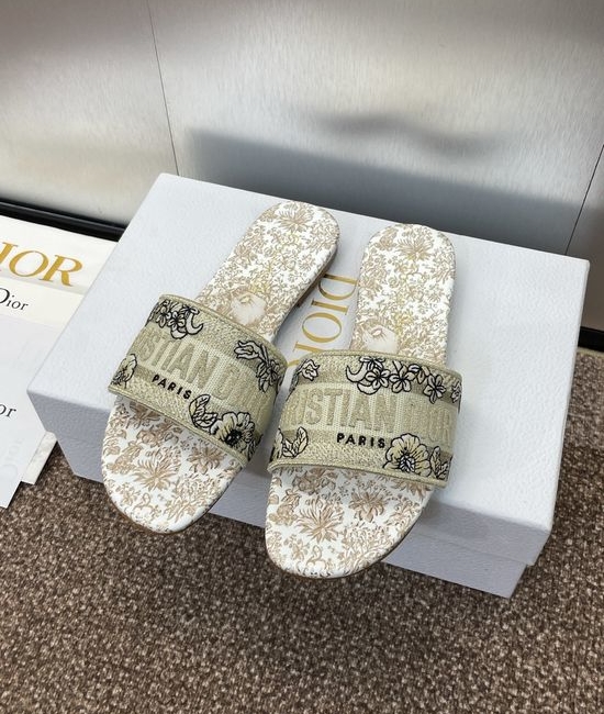 Christian Dior CD Embroidered Stiletto Heel Sandals with Transparent Straps