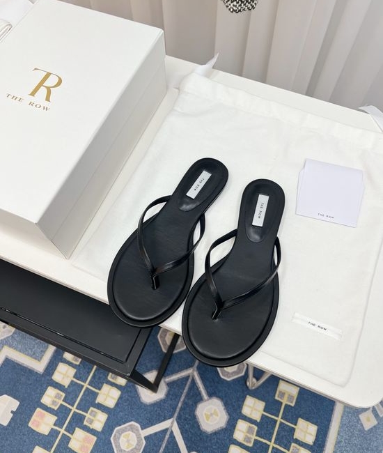 The Row Premium Leather Thong Slippers Casual Comfortable Daily Wear