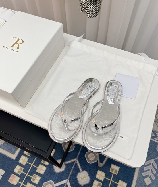 The Row Premium Leather Thong Slippers Casual Comfortable Daily Wear