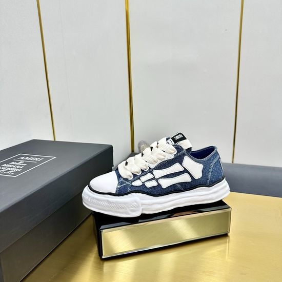 Amiri Designer Collaboration Bone-Patterned Canvas Shoes