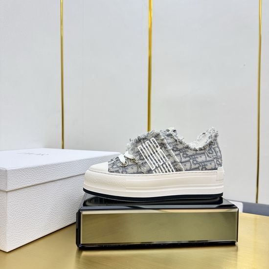 Christian Dior CD Premium Thick Sole Canvas Casual Comfortable Sneakers