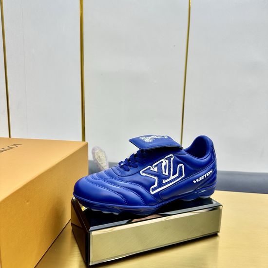 Louis Vuitton Designer Inspired Soccer-themed Sneakers with Dynamic Logos