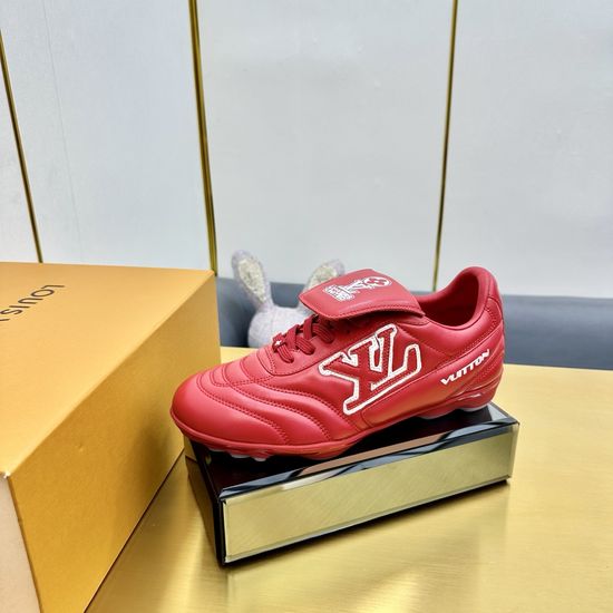 Louis Vuitton Designer Inspired Soccer-themed Sneakers with Dynamic Logos