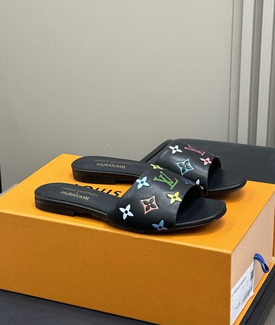 Louis Vuitton LV Bow Decor Flat Slippers With Leather Lining And Rivets