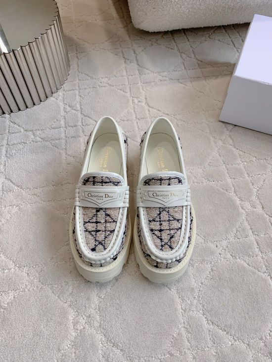 Christian Dior Color Block Platform Loafers Casual Comfortable All Match