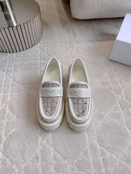 Christian Dior Color Block Platform Loafers Casual Comfortable All Match