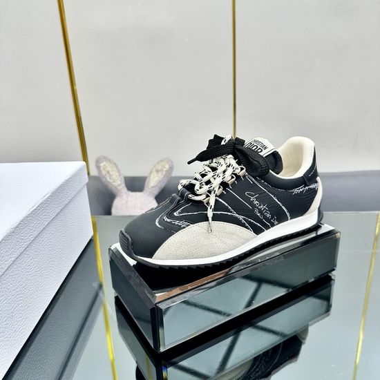 Christian Dior CD Premium Canvas Platform Sneakers With Signature Accents
