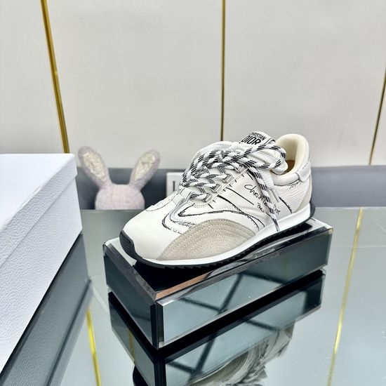 Christian Dior CD Premium Canvas Platform Sneakers With Signature Accents
