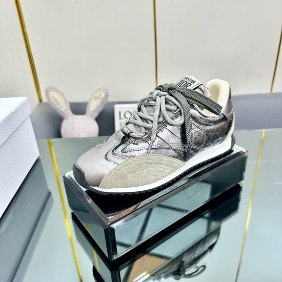 Christian Dior CD Premium Canvas Platform Sneakers With Signature Accents