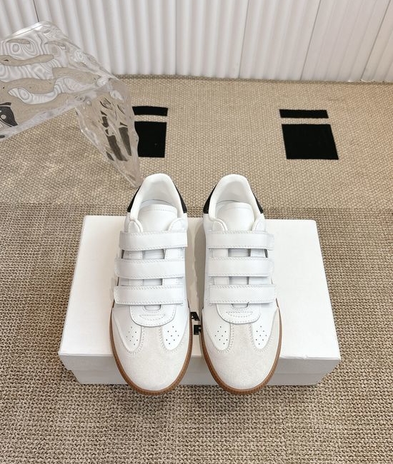 Max Mara Classic Velcro Trainers with Premium Leather Finish