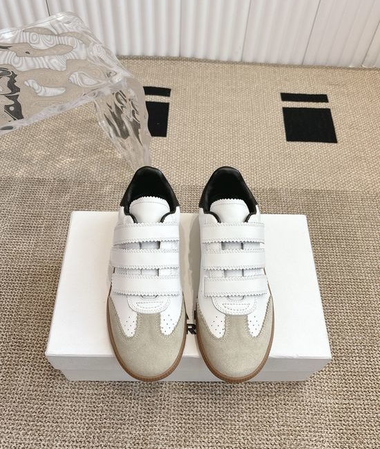 Max Mara Classic Velcro Trainers with Premium Leather Finish