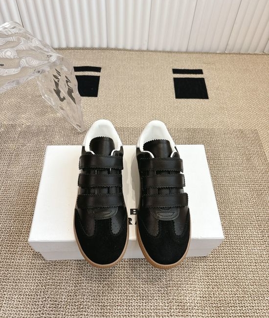 Max Mara Classic Velcro Trainers with Premium Leather Finish