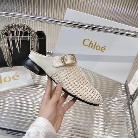 Chloe Woven Fabric Mules Lightweight Soft Sole Casual Style