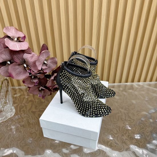 Dolce & Gabbana Chic Cut-Out Diamond-Embellished Ankle Boots