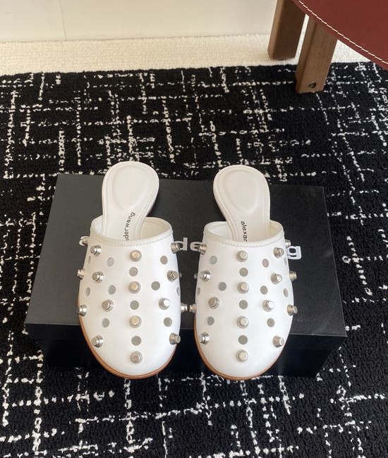 Alexander Wang Studded Slide Sandals Suede Lining Durable Anti-slip Sole