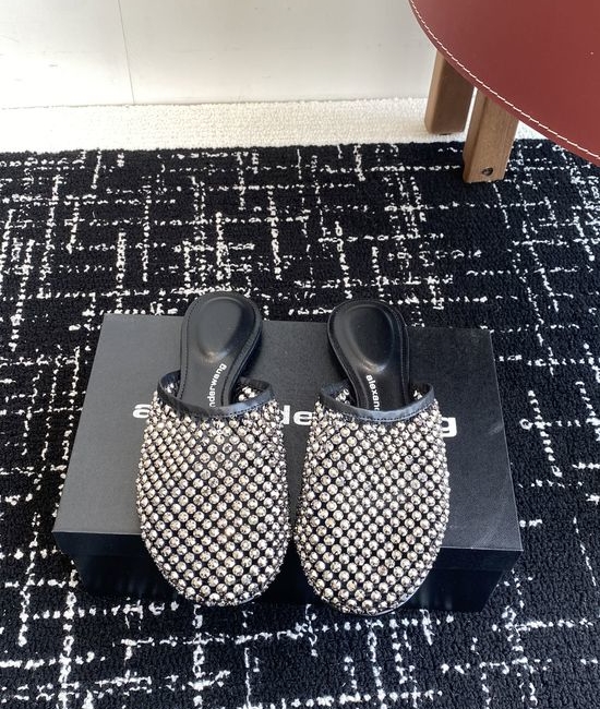 Alexander Wang Studded Slide Sandals Suede Lining Durable Anti-slip Sole