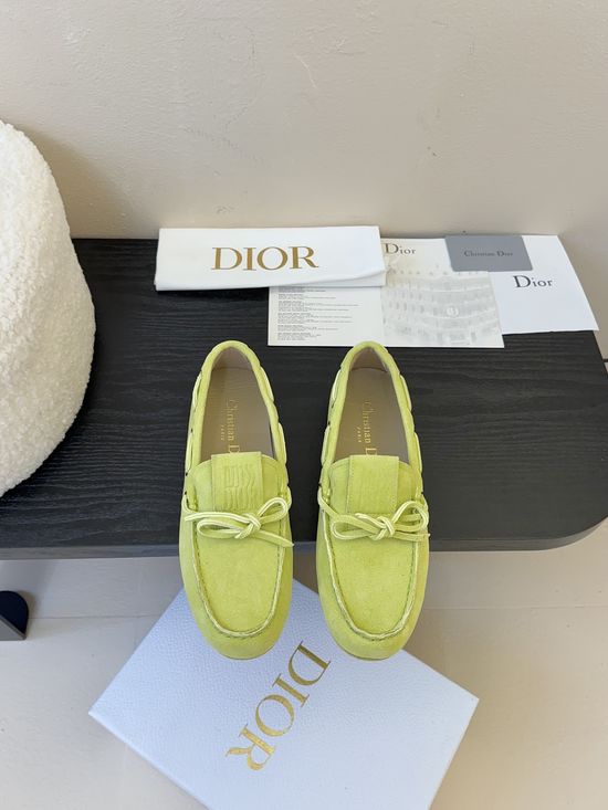 Christian Dior Suede Loafers Decorative Buckle Durable Outsole Fashion