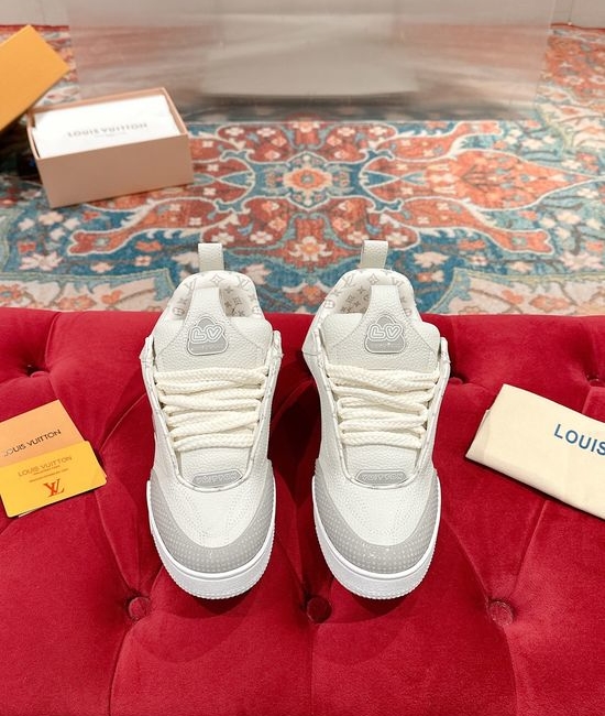 Louis Vuitton LV Premium Leather Classic Casual Sneakers Non-slip Skate Footwear
