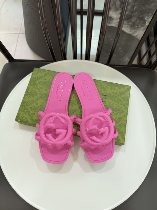 Gucci Shiny TPU Classic Design Beach Jelly Shoes