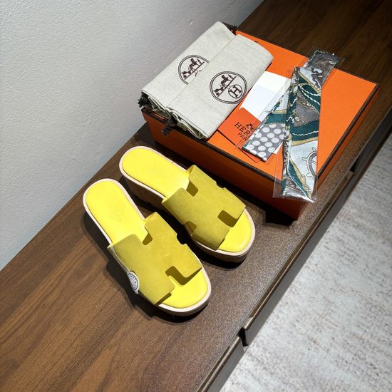 Hermes Suede Platform Non-slip Comfortable Casual Sandals