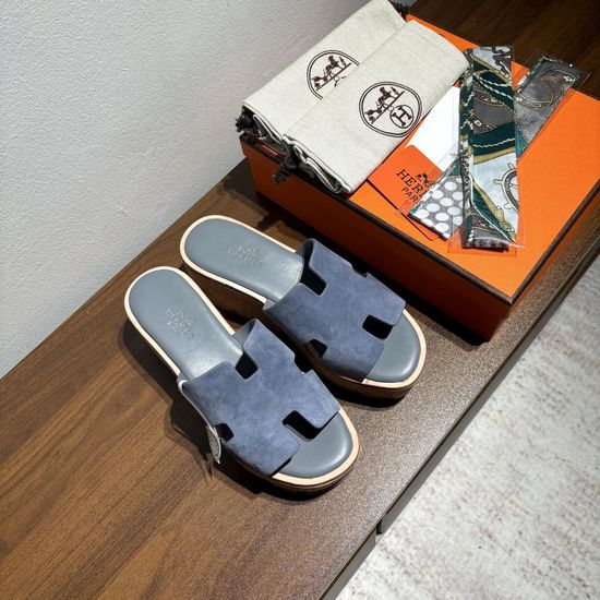 Hermes Suede Platform Non-slip Comfortable Casual Sandals