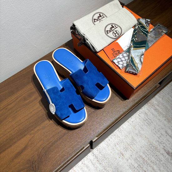 Hermes Suede Platform Non-slip Comfortable Casual Sandals